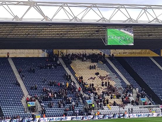 not many away fans in the Bill Shankly Away Stand,