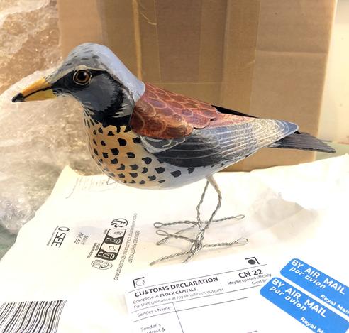 paper mache fieldfare