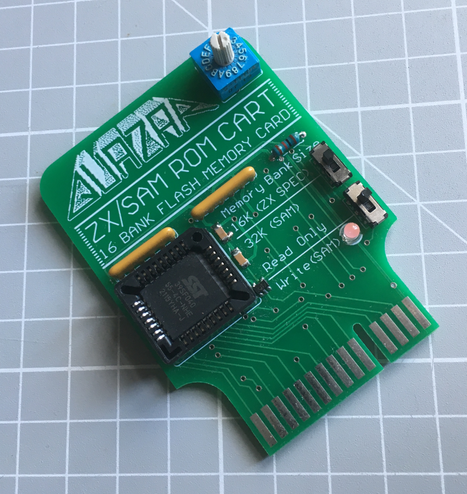 ZX / SAM ROM Cart, flash cartridge for use with the ZX Spectrum and Interface 2 (or similar) and the SAM Coupe with the ZX-ECUTOR interface.