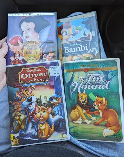 Snow White and the Seven Dwarfs, Bambi, Oliver and Company, The Fox and the Hound