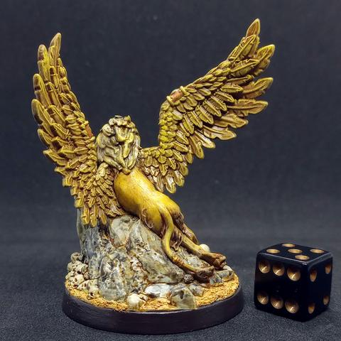 The back of the same figure. There's a pile of skulls next to the rock.