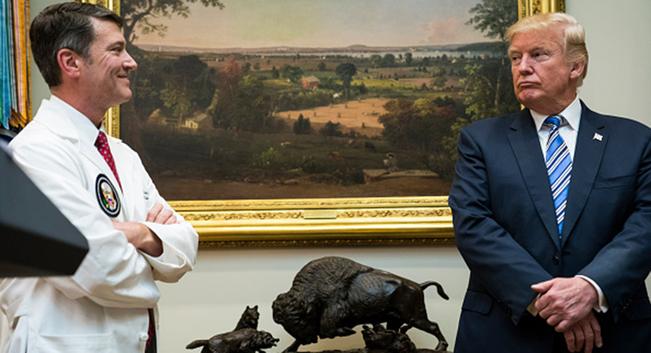 Pictured: Drug dealer Dr. Ronnie Jackson and adjudicated rapist Donald J. Trump.