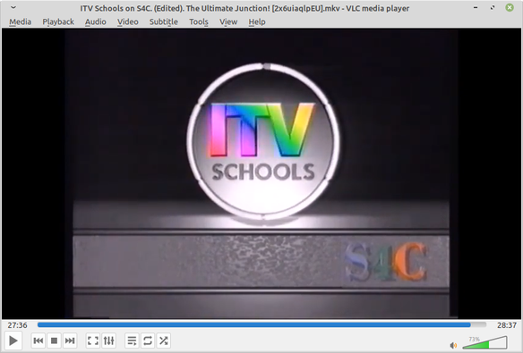 1990s ITV Schools "rainbow ITV" clock still frame