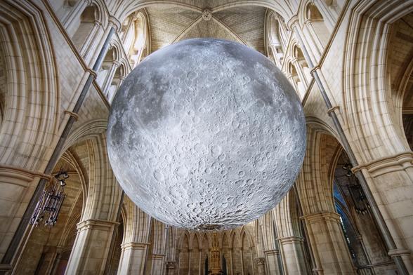 Museum of the moon art installation in Southwark Cathedral