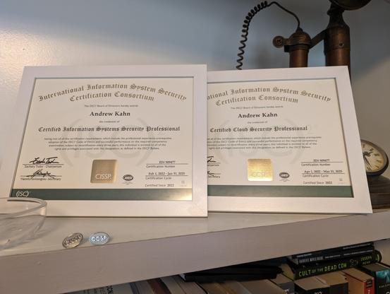 CISSP and CCSP certifications