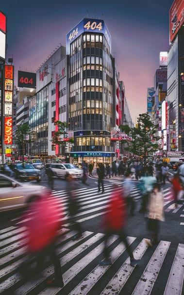 « Generated by ideogramai »
(A photo of the Shibuya street corner landmark, 109 Building replaced by 404 Building), Realistic landscape photo, people and cars moving fast and blurred. Professional photography, fine details, 8k quality