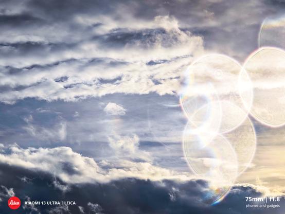 sky with clouds, heavy flares