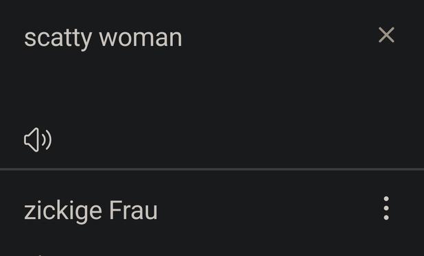 DeepL übersetzt "scatty woman" als "zickige Frau".

DeepL translating "scatty woman" as "zickige Frau".