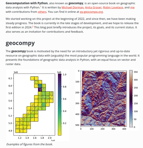 details / summary open source book - Geocompx - Geocomputation With Python