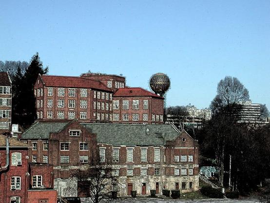 Photoshop enhanced buildings at the University of Tennessee in Knoxville