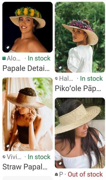 Google image search results showing 4 pictures of women wearing a papale, some with flower bands.