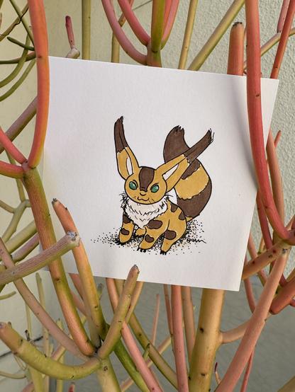 Drawing of Teto the Fox-squirrel from the movie “Nausicaä of the Valley of the Wind”