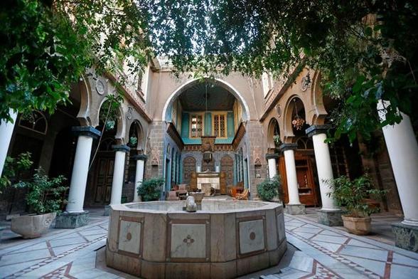 A view shows the courtyard of Naasan palace, a historical landmark, in the old part of Syria's capital Damascus, on 2020 November 18 (AFP photo)