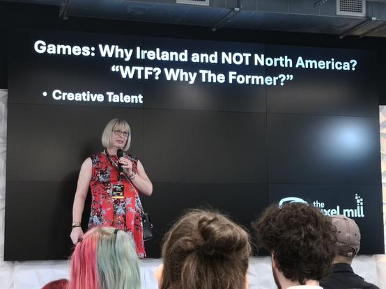 A picture of Kerry Michelle O'Brien during her speech.