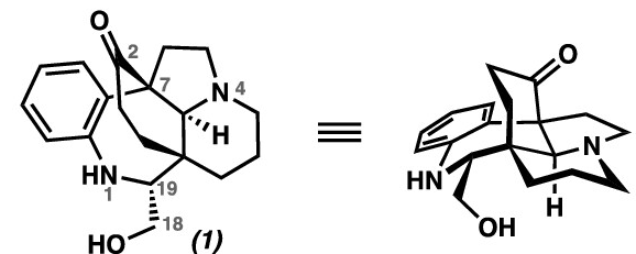 Structure of Hunterine A