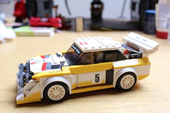 Audi 80 Rally built using Lego blocks