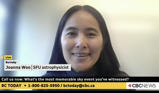 Screenshot of Joanna Woo live on CBC Vancouver