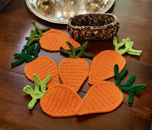 Basket oh Carrots  acrylic coaster set!