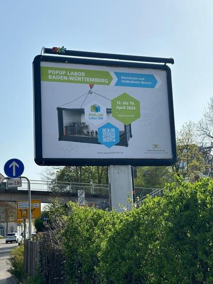 Foto von einem Popup Labor Grossflächenplakat in Heidenheim  im Stadtbild