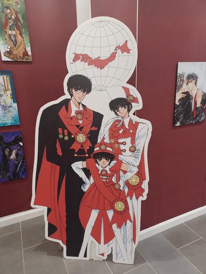 Cardboard cutout of the main characters from Tokyo Babylon