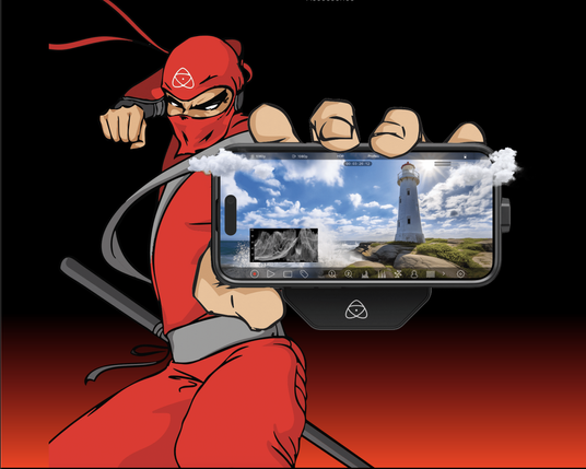 Produktová fotografie Ninja Phone z webu https://www.atomos.com/explore/ninja-phone/
