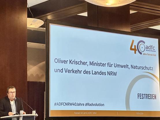 Oliver Krischer beim Empfang des ADFC NRW