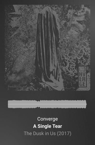 Player with A Single Tear by Converge (The Dusk in Us 2017), cover art is a b/w headless draped statue.