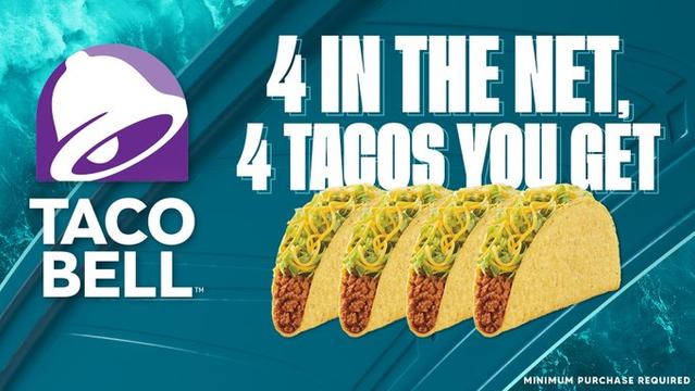 4 in the net, 4 tacos you get.