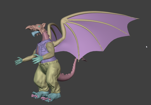 3d sculpture of a welsh rocker dragon