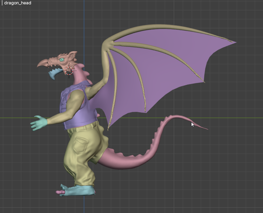 3d sculpture of a welsh rocker dragon