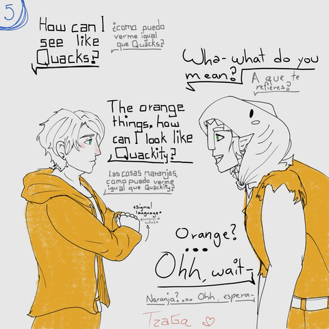 Arin hablando con Foolish en lenguaje de señas