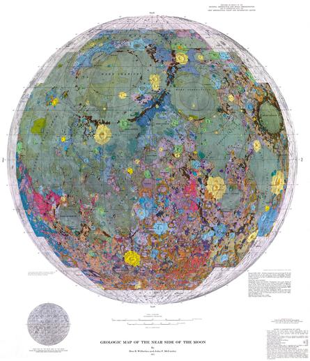 USGS map (partial) - geologic map of the near side of the moon