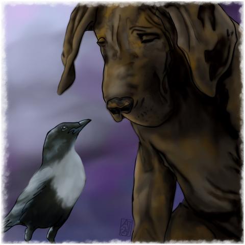 Mastiff and Magpie are friends