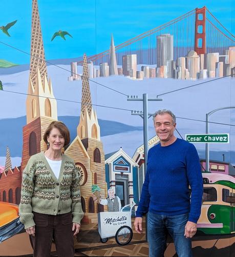 Linda Mitchell (L) and her brother, Brian Mitchell (R), co-owners of Mitchell's Ice Cream