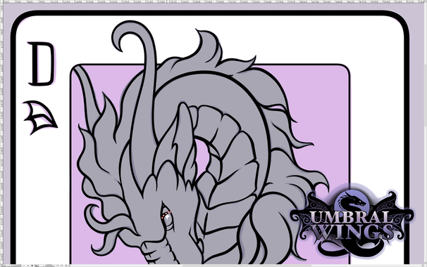 Screenshot of vector lineart in progress featuring the curved head and neck of a dragon, but cropped to tease the full view.