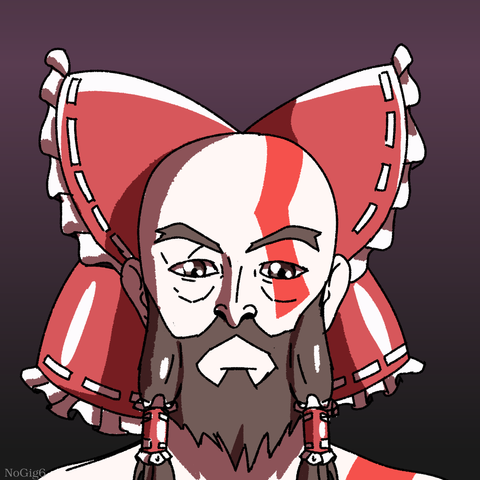 Kratos Dressed As Reimu