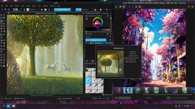 Blueberry: a dark color scheme for the KDE Plasma 5/6 desktop environment (screenshot)