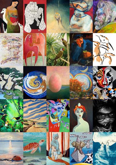 Quelques œuvres déjà présentées à l'Artothèque de Brocéliande