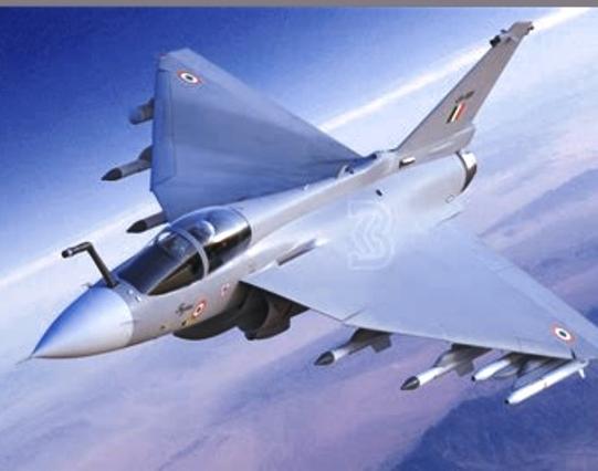 A HAL-Tejas Mk1 in flight.