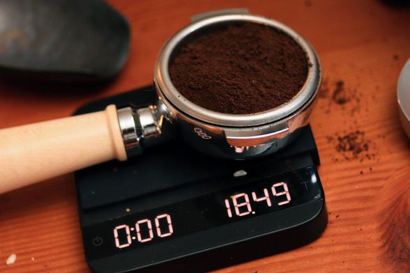 18.49g dose in a portafilter