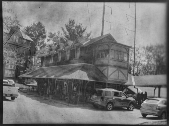 The same train station but this is the scanned positive contact print which is a little muddier than the scanned and inverted negative.