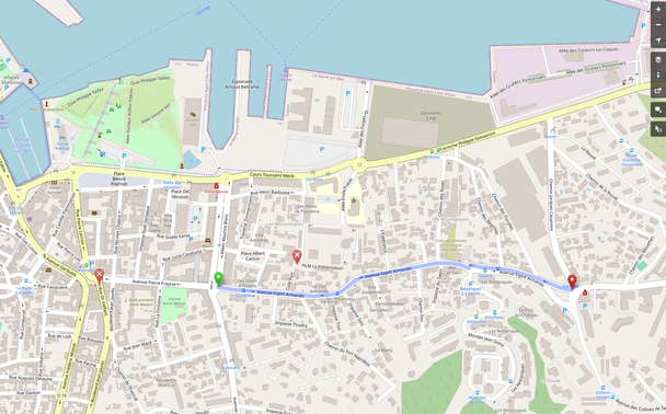 capture d'écran de OpenStreetMap indiquant l'avenue esprit Armando