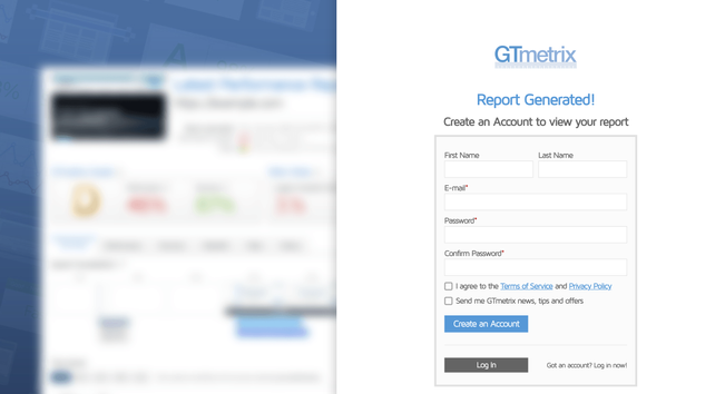 "GTmetrix site result" for page speed now requires a account to view the results