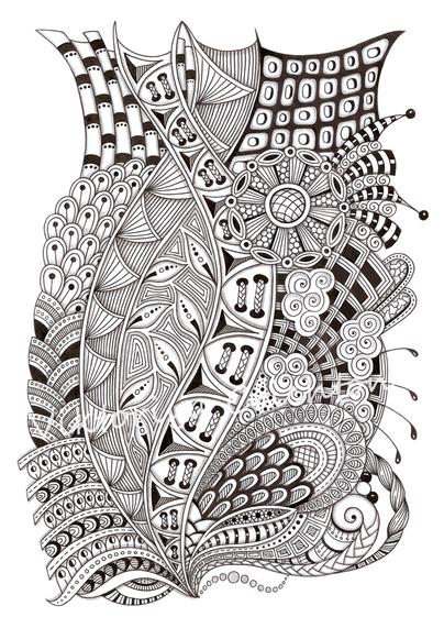 Zenart 3. Abstract modern drawing in zenart style. Graphic interior poster. Digital art print.