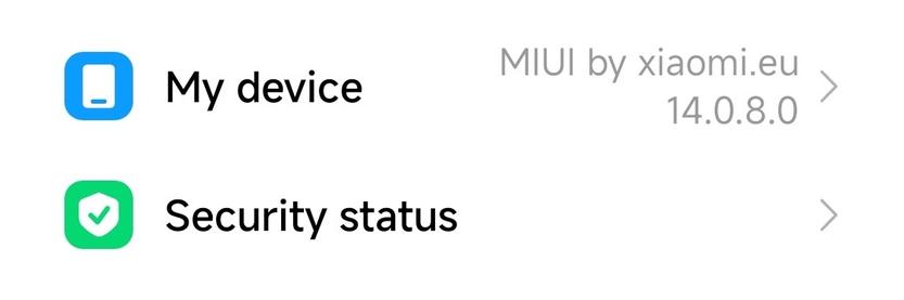 The system version is MIUI by Xiaomi.eu 14.0.8.0