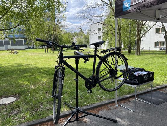 a bike is repaired