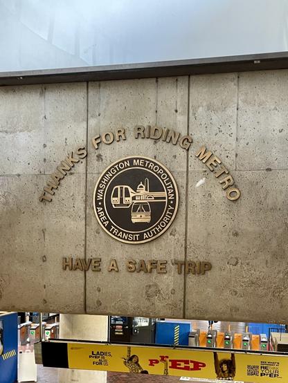 Message reading “Thanks for riding Metro. Have a safe trip”