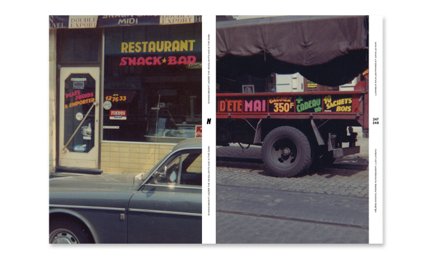 Some lettering of the father of Chrystel, Raymond. On a shopwindow, on a truck, probably in the sixties.