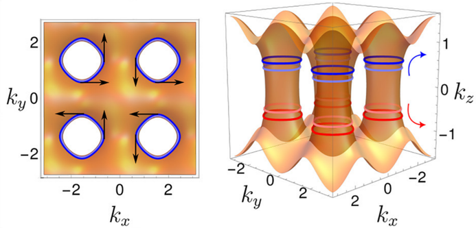 Vortex loops in momentum space. Image taken from https://doi.org/10.1103/PhysRevB.109.L140303