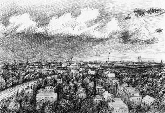 April sky over Berlin